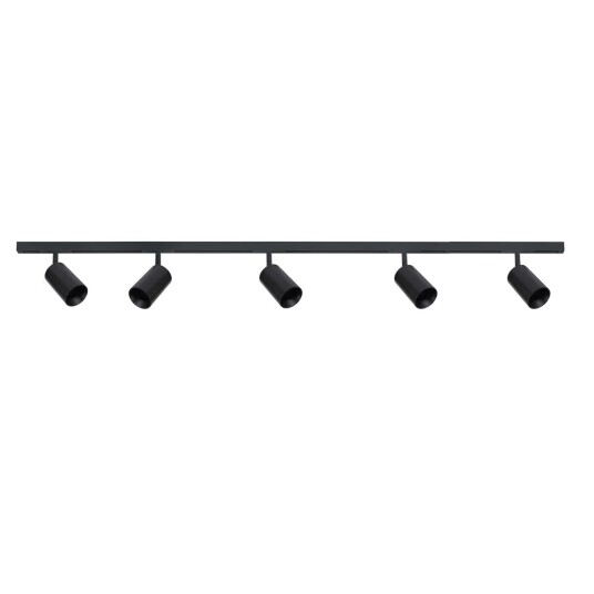 Antidark Designline Tube Pro komplett 2 meter spotskinne med 5 spotter GU10 - Svart