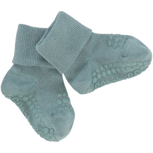 GObabyGO Bamboo Sokker Antislip Dusty Blue 6-12 mdr