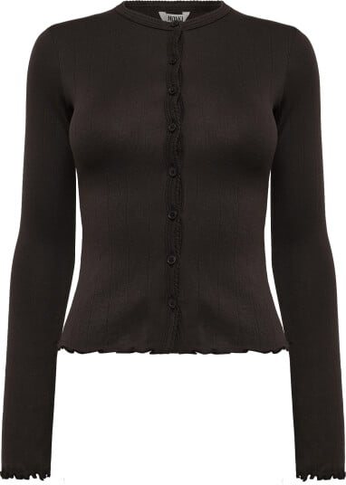 Monki Ribbed Cardigan   Brown   M