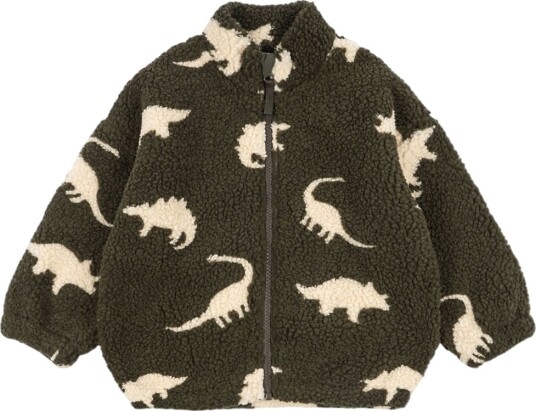 Konges Sløjd Fleecejakke Teddy Jody Dino Silhuett Konges Sløjd 2 år (92) Fleecejakke Armygrønn Beige