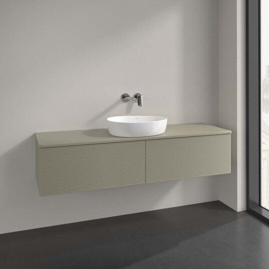 Villeroy & Boch Antao Servantskap med 2 skuffer 160x50x36 cm u/lys Steingrå Matt Villeroy & Boch Antao Servantskap med 2 skuffer 160x50x36 cm u/lys Steingrå Matt