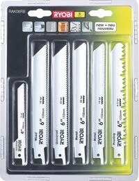 Ryobi Bladsett til bajonettsag 6 deler RAK06RB Ryobi Bladsett til bajonettsag 6 deler RAK06RB