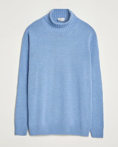Morgano Wool/Cashmere Heavy Knit Rollneck Light Blue