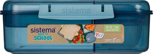 Sistema Bento Matboks med Beger (1,65 liter) Blå