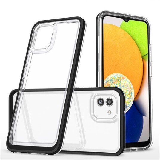 Hurtel Clear 3In1 Deksel Til Samsung Galaxy A03 Silikondeksel Med Rammesort