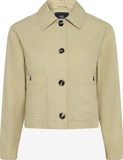 Mango Teen Short Trench Coat With Buttons LIGHT BEIGE XS