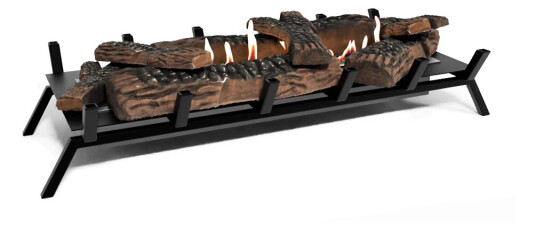 Scandiflames Rist XL innsats med dekorativt treverk 80 cm