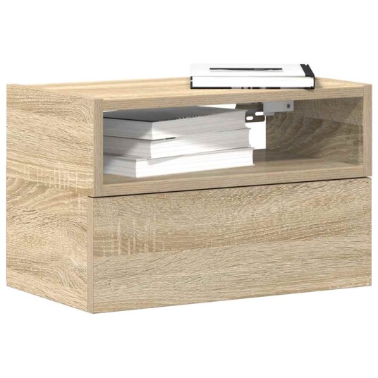  Veggmontert nattbord sonoma eik 45x26x28,5 cm 8721158574794