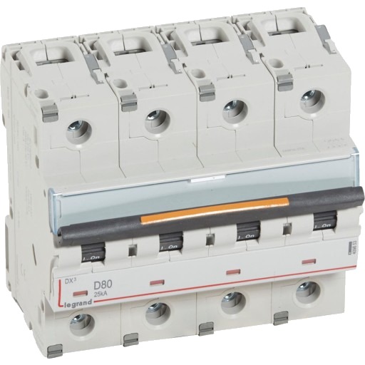 Legrand DX3 MCB automatsikring D80 4P 6M 25kA Legrand DX3 MCB automatsikring D80 4P 6M 25kA