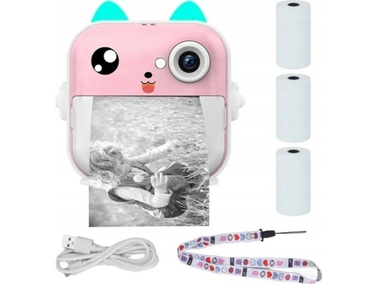 Extralink Epp-003 Rosa | Mini Termisk Skriver Med Kamera | 3 Ruller Med Termisk Papir, 2,5" Lcd-Skjerm, Bluetooth, Usb-C, 1000 Mah Extralink Epp-003 Rosa | Mini Termisk Skriver Med Kamera | 3 Ruller Med Termisk Papir, 2,5" Lcd-Skjerm, Bluetooth, Usb-C, 1000 Mah
