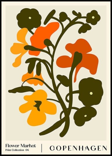 Flower Market. Copenhagen Poster Plakat / 70x100cm