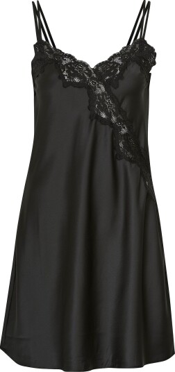 Lauren Ralph Lauren Nattkjole LRL Signature Double Strap Lace Chemise Svart