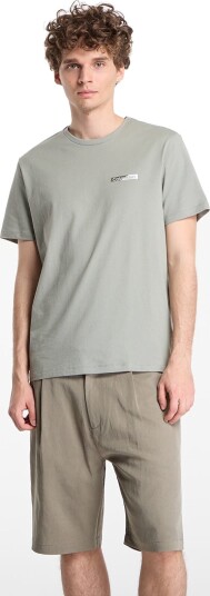 Calvin Klein Ss 30S Eu Spw Split Stndrd Graph Khaki green L