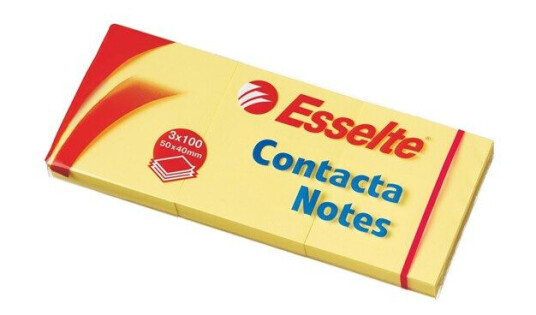 Esselte Contacta Notes 40x50mm Gul Pk/3