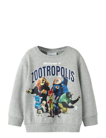 Name It Nmmnoel Zootropolis Nreg Sweat Bru Wdi Grey 98