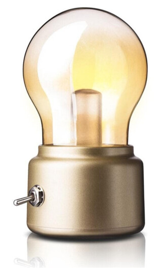 Retro lyspære for nattbord LED-lampe oppladbar