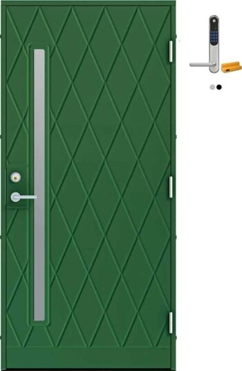 Ytterdør Diplomat Vanja Klart Glass med Yale Doorman Classic Home