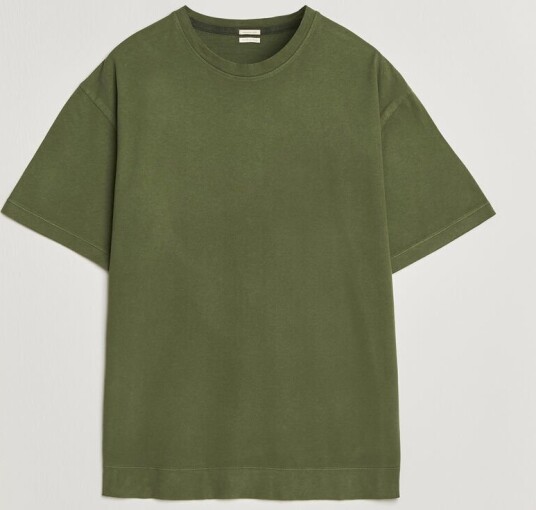 Massimo Alba Nevis Brushed Cotton T Shirt Moss Green