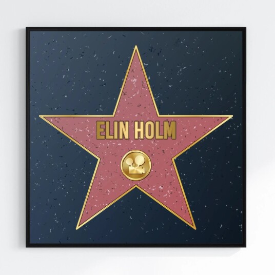 Personalisert Plakat   Kvadratisk Hollywood Walk of Fame Flis
