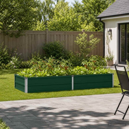 vidaXL Hevet Hagebed Grønn 160 x 80 x 24 cm kaldvalset stål