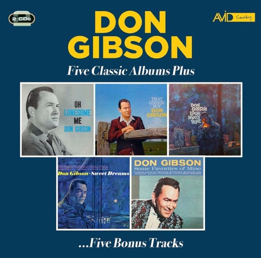 Don Gibson  Five Classic Albums Plus (Oh Lonesome Me / That Gibson Boy / Look Who's Blue / Sweet Dreams / Some Favorites Of Mine)  CD