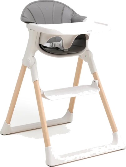 Beemoo CARE Harmony Matstol Inkl. Stolpute White/Wood/Grey