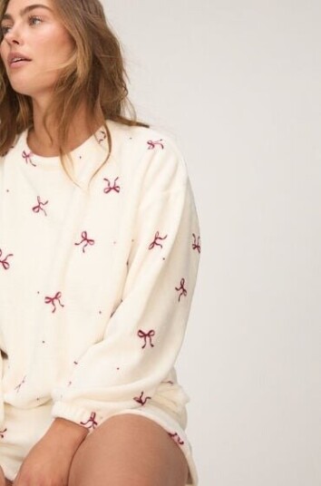 Hunkemöller Pyjamassett fleece Hvit