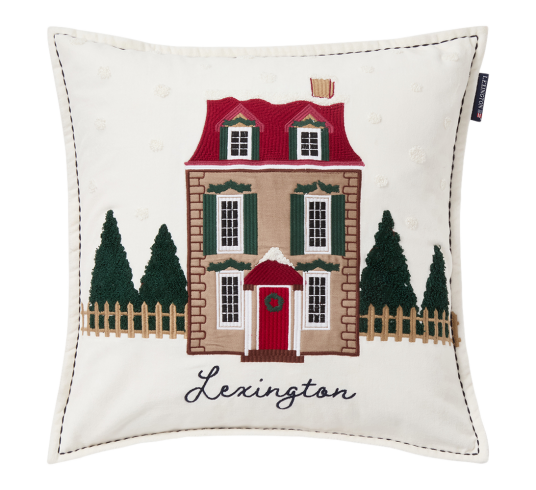 Lexington Home House Organic Cotton Velvet Pillow Cover - White - 50X50