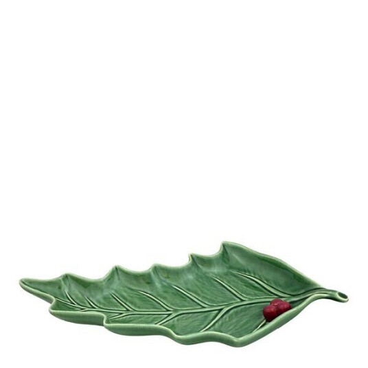 Bordallo Pinheiro   Fat bladform 36 cm grønn