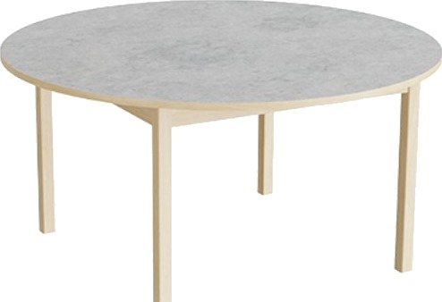 Bord Lovis 604 Ø1200 Mm Højde 600 Mm Lysegrå Linoleum På Birk Understel