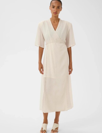 Gestuz Gzdorah P Wrap Dress Cream 42 Gestuz Gzdorah P Wrap Dress Cream 42
