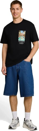Tom Tailor Relaxed Photo Print T Shirt   Black   L