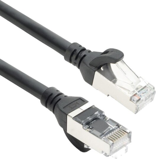ACT Nettverkskabel Cat6A S/FTP TPE RJ45 Ultrafleksibel 10 m Svart