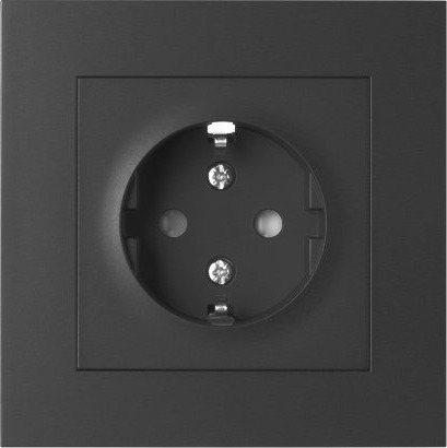 Elko Stikkontakt Plus Enkel lnnfelt Jord Sort - 1511535