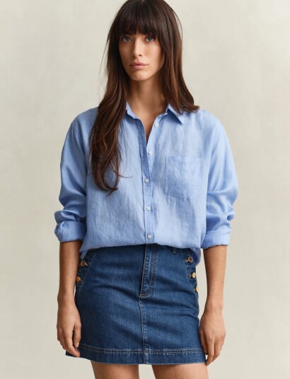 GANT Rel Linen Ls Shirt Blue 46