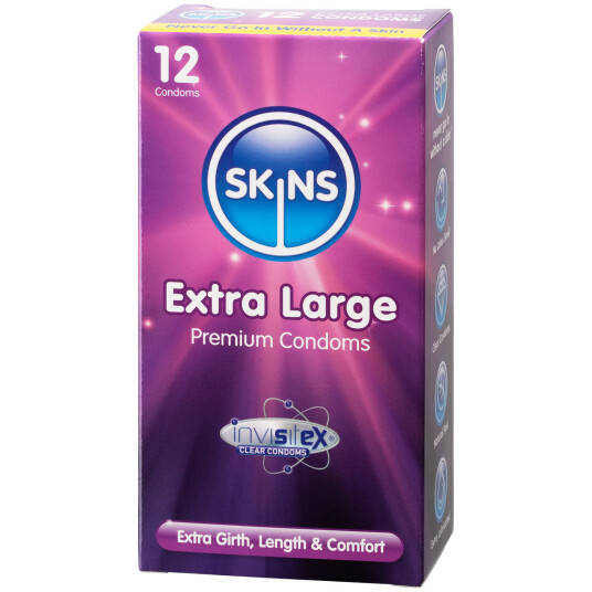Skins Extra Large Kondomer 12 stk. - Klar Skins Extra Large Kondomer 12 stk. - Klar