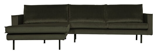 BePureHome Rodeo 3-seter. Sofa m/Venstrevendt sjese - Mørk Grønn Velur