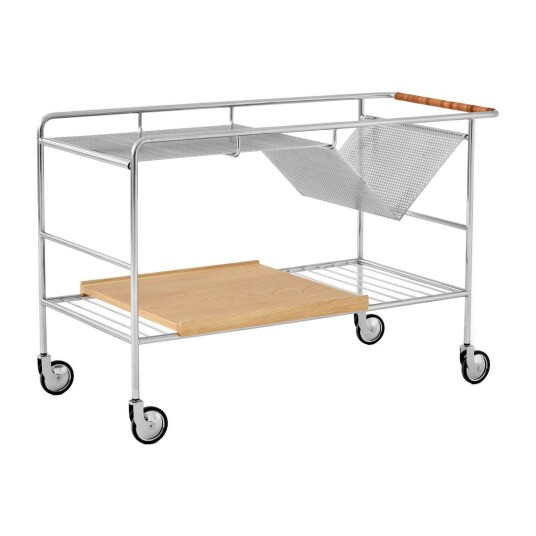 &Tradition Alima oppbevaringsvogn lakkert eik Chrome & lacquered oak