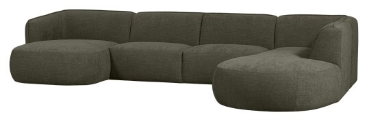 WOOOD Polly U-sofa, Warm Green Unoliving WOOOD Polly U-sofa, Warm Green Unoliving