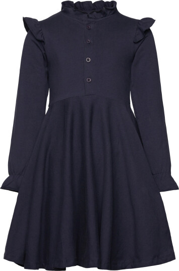 Geggamoja Flounce Collar Dress Navy - Navy - 98/104