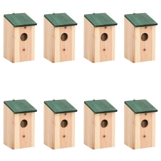 Fuglehus 8 Stk Tre 12X12X22 cm Fuglehus 8 Stk Tre 12X12X22 cm