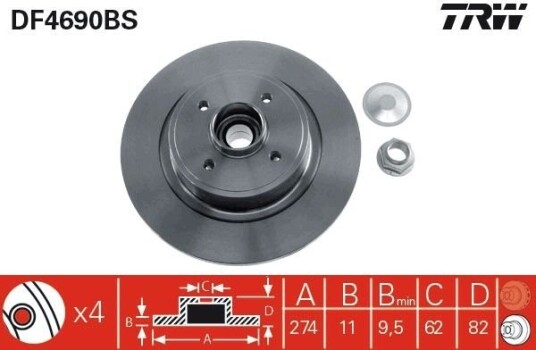 Bremseskive TRW DF4690BS