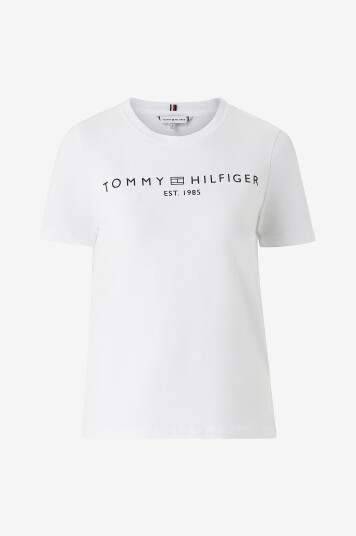 Tommy Hilfiger - Topp Reg Corp Logo C-nk SS - Hvit