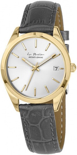 Jacques Lemans Dameklokke LP 132K La Passion Sølvfarget/Lær Ø34 mm