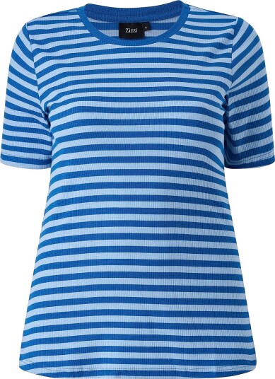 Zizzi T skjorte Caamilla S/L T Shirt Blå