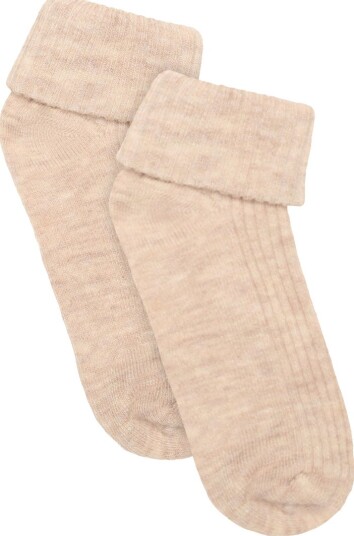 Minymo Baby 2X2 Rib Wool Socks 2 Pack   SHEER BLISS MELANGE   19\22