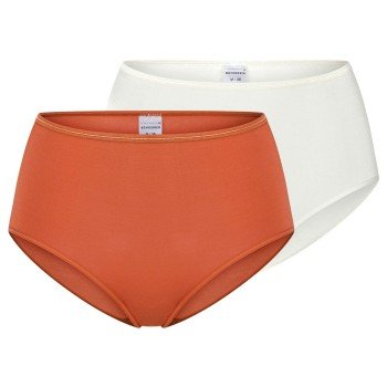 Schiesser Truser 2P Modal Essentials Midi Slips Oransje/Hvit modal 38 Dame