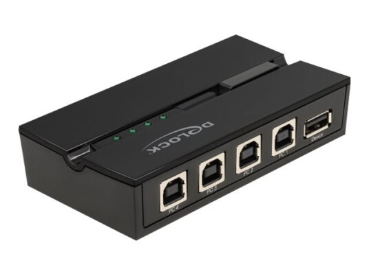 Delock - Usb-Periferdelesvitsj - 4 X Usb 2.0 - Veggmonterbar, Overflatemonterbar