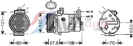 AVA COOLING SYSTEMS OLAK477 AC-kompressor