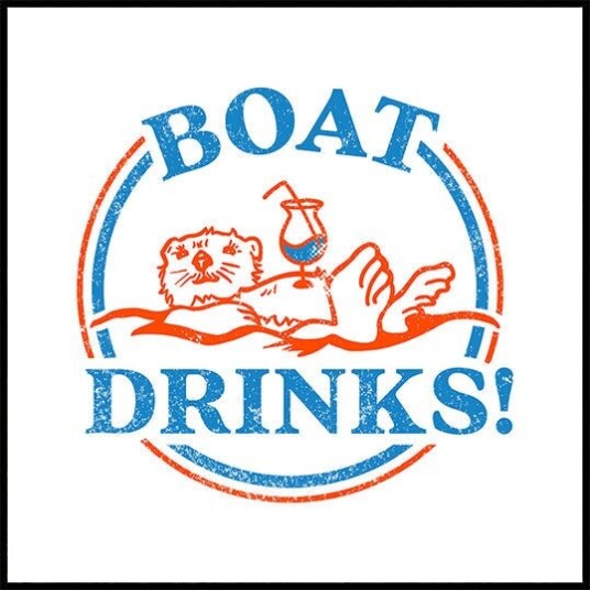 Boat Drinks Cocktail Drinking Otter Plakat Plakat / 40x40cm